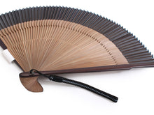 画像をギャラリービューアに読み込む, Men&#39;s Silk Sensu :Japanese Traditional Folding Fan  &amp; Fan Bag 2 Piece Set  - Navy Blue Plain
