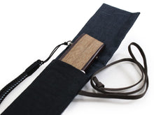 画像をギャラリービューアに読み込む, Men&#39;s Silk Sensu :Japanese Traditional Folding Fan  &amp; Fan Bag 2 Piece Set  - Navy Blue Plain
