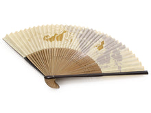 画像をギャラリービューアに読み込む, Men&#39;s Washi Papercut Art Sensu :Japanese Traditional Folding Fan - Beige Gourd
