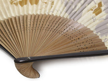 画像をギャラリービューアに読み込む, Men&#39;s Washi Papercut Art Sensu :Japanese Traditional Folding Fan - Beige Gourd
