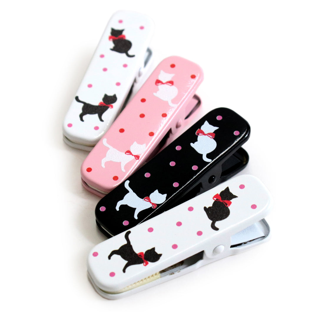 Kimono Clip 4 pcs for Japanese Traditional Clothes: Small - Cat Dot