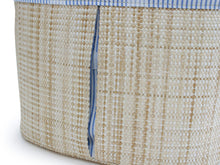 画像をギャラリービューアに読み込む, Basket Bag Rattan Handle - Beige Blue Striped Dot
