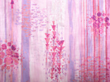 画像をギャラリービューアに読み込む, Ladies&#39; Ro Cotton Yukata   Pink Purple Geometry Misuzu Uta

