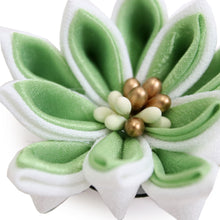 將圖片載入圖庫檢視器 Girls Green Trim Hair clip  for Japanese Traditional Clothes - Clip with safety pin fringe
