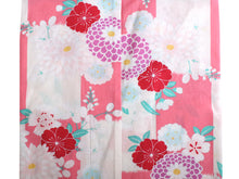 Load image into Gallery viewer, Girl&#39;s Cotton Yukata : Japanese Traditional Clothes : 140 Size - Pink Flowers
