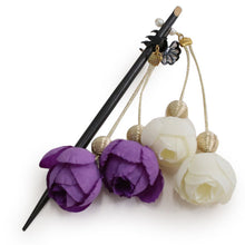 画像をギャラリービューアに読み込む, Hair Accessory  for Japanese Traditional Clothes - Pin Clip - Purple x White Flower
