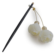 画像をギャラリービューアに読み込む, Hair Accessory  for Japanese Traditional Clothes - Pin Clip - Blue Green x White Flower
