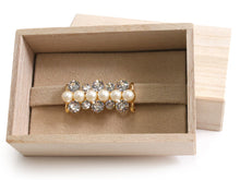 將圖片載入圖庫檢視器 Obidome  for Japanese Traditional Kimono -Gold Horizontal Pearl Rhinestones
