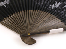 画像をギャラリービューアに読み込む, Men&#39;s Paper Sensu :Japanese Traditional Folding Fan -  hand-printed black choju-giga
