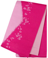 Load image into Gallery viewer, Women&#39;s Hanhaba-Obi for Japanese Traditional Kimono - Reversible Hot Pink Cherry Blossom
