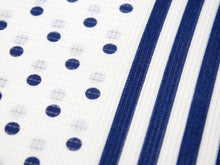 將圖片載入圖庫檢視器 Silk Obiage Sha Leno for Japanese Traditional Kimono - White x Blue Stripe Dot

