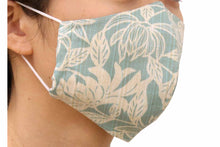 Load image into Gallery viewer, Sankatsu 3D Face Mask - Forest Green Base Chrysanthemum Pattern
