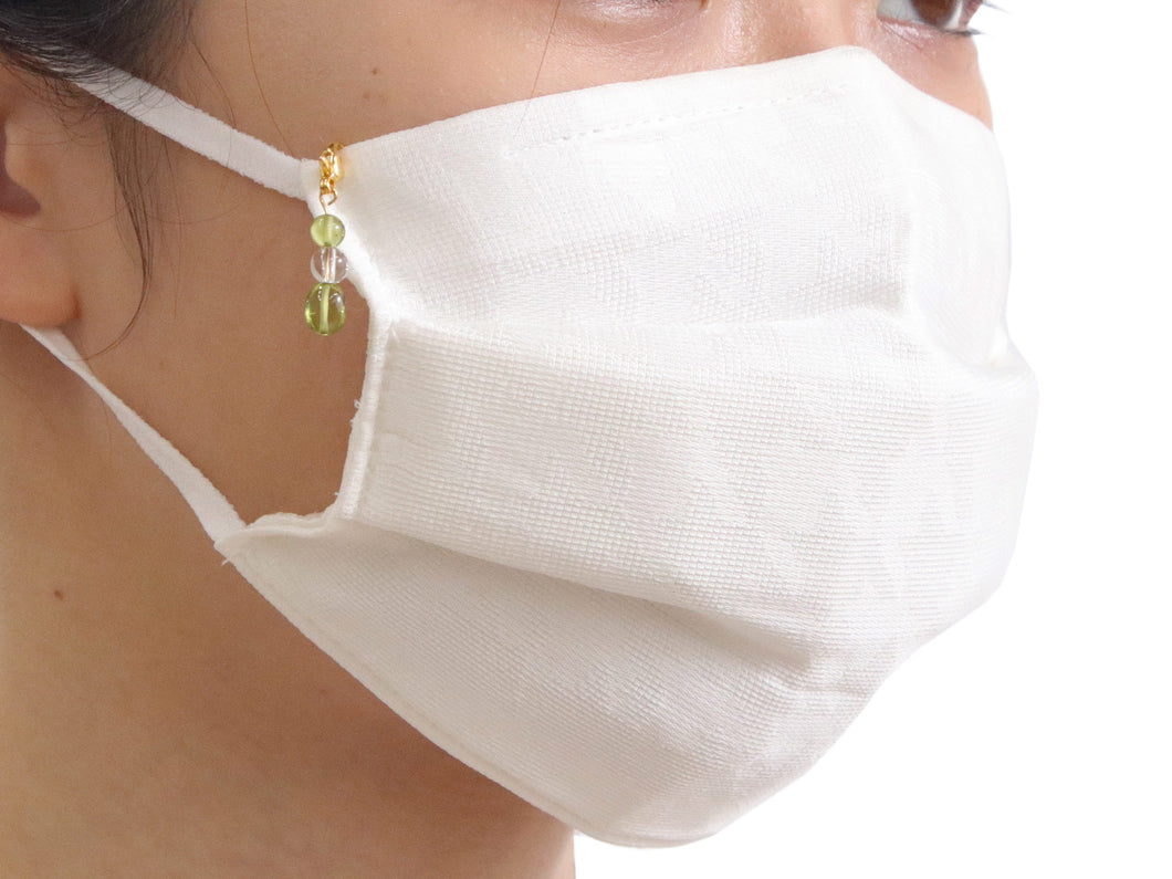 Biwa Tsumugi Silk Face Mask - Beige