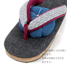 画像をギャラリービューアに読み込む, Zori (Japanese Sandals) Shape Keeper Charcoal Cotton - Blue Plum
