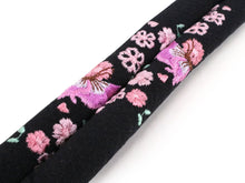 Load image into Gallery viewer, Girl&#39;s Silk Obijime  for Japanese Traditional Kimono :Black Pink
