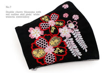 Load image into Gallery viewer, Black Color Embroidery 3D Face Mask With Mask Charm - 7 Design Choices
