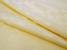 Load image into Gallery viewer, Silk Obiage Tango-chirimen for Japanese Traditional Kimono - Cream Yellow Grid
