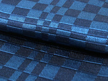 將圖片載入圖庫檢視器 Men&#39;s Washable Obi Belt Reversible  for Japanese Traditional Kimono:  Navy blue Check x Light Gray Stripe
