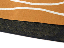 將圖片載入圖庫檢視器 Men&#39;s Washable Obi Belt Reversible  for Japanese Traditional Kimono:  Wavy Line Pattern Yellow x Dark Brown
