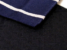 画像をギャラリービューアに読み込む, Men&#39;s Washable Obi Belt Reversible  for Japanese Traditional Kimono:  Wavy Line Pattern Navy x Black
