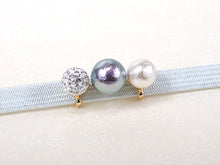 画像をギャラリービューアに読み込む, Obidome Cotton Pearl  for Japanese Traditional Kimono - 3 Gray Rhinestone
