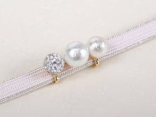 Load image into Gallery viewer, Obidome 3 Cotton Pearls  for Japanese Traditional Kimono - White Rhinestone 
