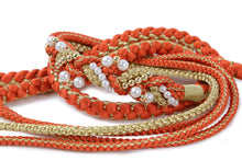 將圖片載入圖庫檢視器 Silk Obijime Pearl Beads  for Japanese Traditional Kimono - Orange
