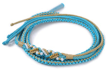 Load image into Gallery viewer, Silk Obijime Pearl Beads  for Japanese Traditional Kimono - Aqua Blue
