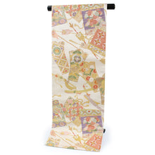 画像をギャラリービューアに読み込む, Silk Fukuro-Obi for Japanese Traditional Kimono - Cream Gold Flower Armor Sword
