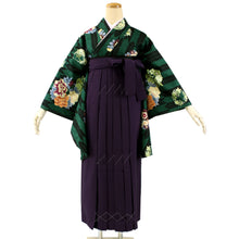 Load image into Gallery viewer, Polyester Washable Two-Shaku-Sode Kimono and Hakama 2-Piece Set with Cloisonne Peony Pattern: Japanese Traditional Clothes
