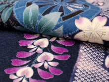 画像をギャラリービューアに読み込む, Polyester Washable Two-Shaku-Sode Kimono and Hakama 2-piece set Genji car pattern: Japanese Traditional Clothes
