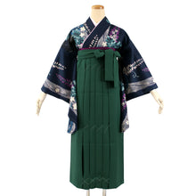Load image into Gallery viewer, Polyester Washable Two-Shaku-Sode Kimono and Hakama 2-piece set Genji car pattern: Japanese Traditional Clothes
