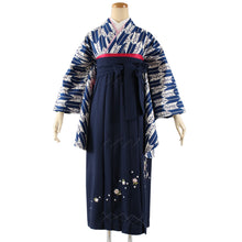 画像をギャラリービューアに読み込む, Women&#39;s Polyester Washable Two-Shaku-Sleeve Kimono for Hakama, Short Length, Blue, White, Arrow Pattern, Sakura, Free Size: Japanese Traditional Clothes
