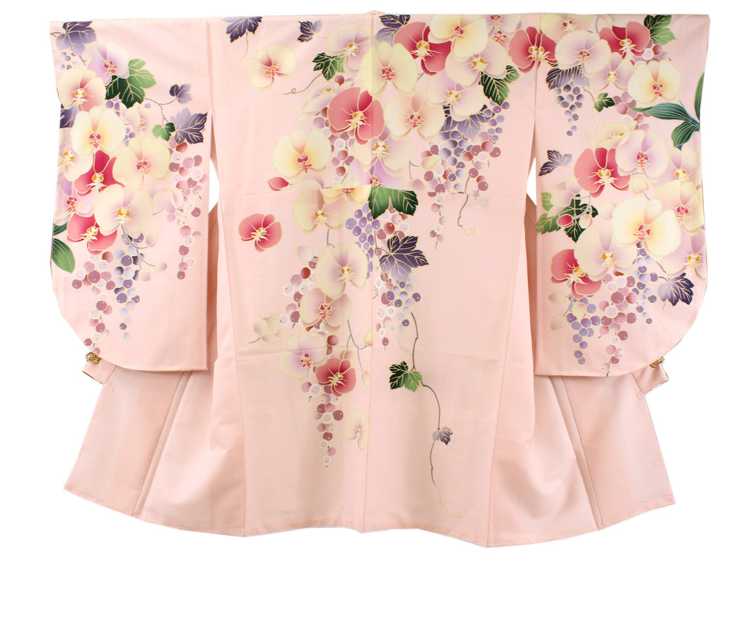Women's Polyester Washable Two-Shaku-Sleeve Kimono for Hakama, Short Length, Light Pink, Indigo, Grape, Orchid, Ewa Pattern, Free Size: Japanese Traditional Clothes