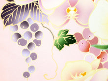 画像をギャラリービューアに読み込む, Women&#39;s Polyester Washable Two-Shaku-Sleeve Kimono for Hakama, Short Length, Light Pink, Indigo, Grape, Orchid, Ewa Pattern, Free Size: Japanese Traditional Clothes

