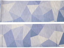 Load image into Gallery viewer, Ladies&#39; Linen Nagoya Obi for Japanese Traditional Kimono- Blue Purple Geometry
