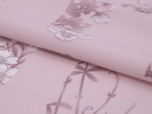 將圖片載入圖庫檢視器 Polyester Haneri for Japanese Traditional Kimono - Pink Random Flowers and Grass Plaid
