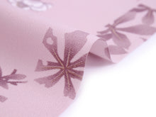 將圖片載入圖庫檢視器 Polyester Haneri for Japanese Traditional Kimono - Pink Random Flowers and Grass Plaid
