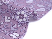將圖片載入圖庫檢視器 Polyester Haneri for Japanese Traditional Kimono - Deep purple Patchwork  Peony flower grass, grape arabesque, geometric pattern
