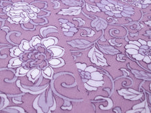 画像をギャラリービューアに読み込む, Polyester Haneri for Japanese Traditional Kimono - Deep purple Patchwork  Peony flower grass, grape arabesque, geometric pattern
