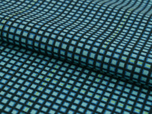 画像をギャラリービューアに読み込む, Polyester Haneri for Japanese Traditional Kimono - Blue Black Lattice
