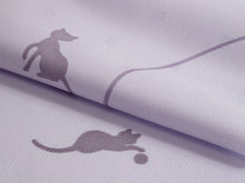 画像をギャラリービューアに読み込む, Polyester Haneri for Japanese Traditional Kimono - Cat Light Blue and Purple

