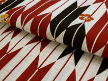 画像をギャラリービューアに読み込む, Women&#39;s Hemp Cotton Yukata : Japanese Traditional Clothes - Ivory Red Yagasuri Arrows
