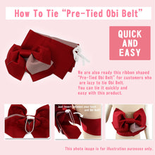 將圖片載入圖庫檢視器 Women&#39;s Yukata Coordinate Set of 5 Items For Beginners : How To Tie &quot;Pre-Tied Obi Belt&quot;
