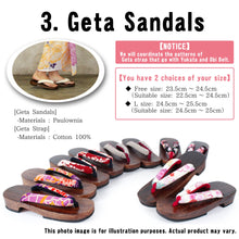 画像をギャラリービューアに読み込む, Women&#39;s Yukata Coordinate Set of 5 Items For Beginners :Geta Sandal
