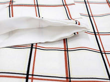 將圖片載入圖庫檢視器 Washable Awase Kimono, Nagoya Obi, Pure Silk Obiage, Pure Silk Obijime, 4 piece set, Women, White, Checkerd pattern, L size
