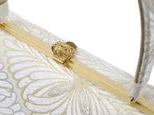Load image into Gallery viewer, Zori sandles and bag set, Women, White, Gold, Matsubishi pattern

