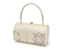 Load image into Gallery viewer, Zori sandles and bag set, Women, White, Gold, arabesque pattern
