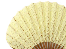 將圖片載入圖庫檢視器 Sensu, foldable fan, fan bag, 2-piece set in paulownia box ,women, yellow, lace
