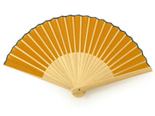將圖片載入圖庫檢視器 Sensu, Foldable fan, Fan bag, 2-piece set in paulownia box, Men, Mustard, Plain, Ruler

